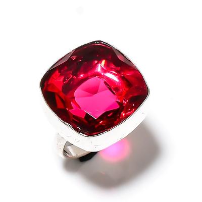 Natural Mozambique Garnet Gemstone Handmade 925 Sterling Silver Ring Size 8 T0G07