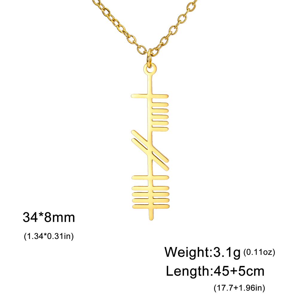 Dawapara Ogham Necklace Strength Wisdom Love Ancient Irish Tree Alphabet Nordic Amulet Stainless Steel Jewelry
