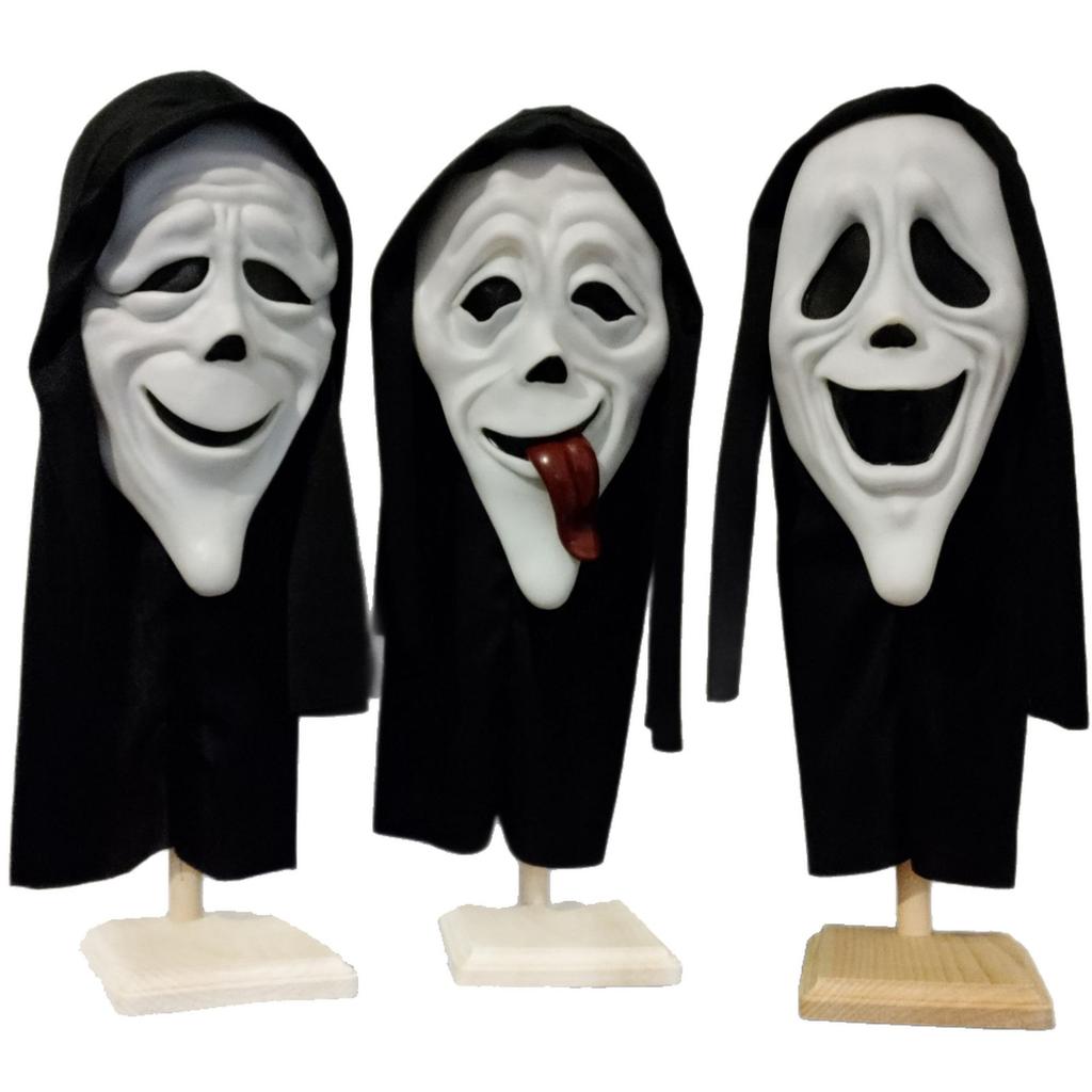 Masque de Faucheuse Squelette d'Horreur pour Halloween, Masque Fantôme Scream du Jeu de Mystère Meurtrier Dead by Daylight, Masque Fantôme Croc de Loup