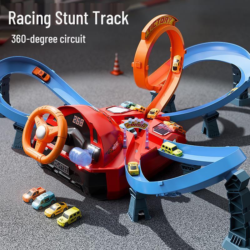Stunt Track Electric Toy Car with Lights & Music
