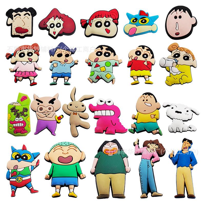 Charms para Zapatos de Dibujos Animados Crayon Shin-chan - Accesorios Desmontables de Goma PVC para Zapatos con Agujeros