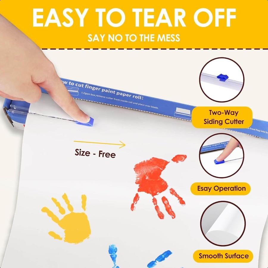 

Funto Рулон бумаги для пальчиковых красок 12 x400 РазмерБесплатный Белый Большой Бумага для рисования для малышей Художественная бумага для бумаги для рисования Легко United States