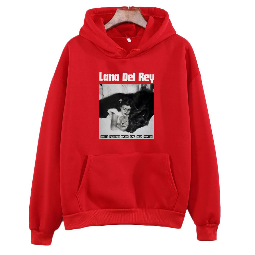 White Feather Hawk Tail Deer Hunter Lana Del Rey Hoodies Gift Apparel Hoody Long Sleeve Retro Harajuku Graphic Clothing Unisex