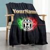Juventus Personalized Text Blanket Lightweight Personalized Blanket Soft & Cozy Perfect for Couch Picnics Office Chair Livingroom All-Season Use
