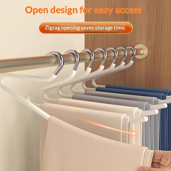 10PCS Trouser Rack No Clips or Teeth Marks Hangers Without Creases Hold Multiple Pants Scarves Ties Organizer