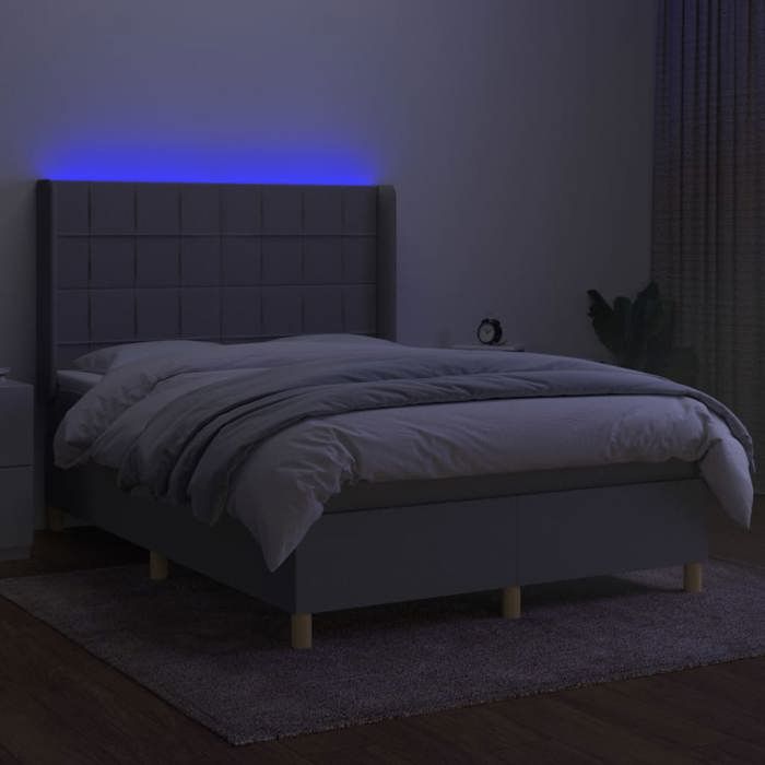 Maison Exclusive - Sommier à lattes de lit matelas LED Gris clair 140x200 cm Tissu