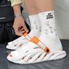 Fashion Men's One Word Slippers Summer Non Slip Outdoor Fashion Peep Toe Sandals Breathable Comfortable Height Increase Casual Flats