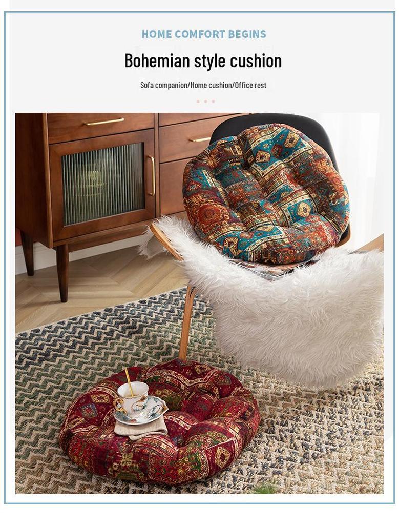 Bohemian Ethnic Style Square Floor Cushion for Balcony or Bedroom