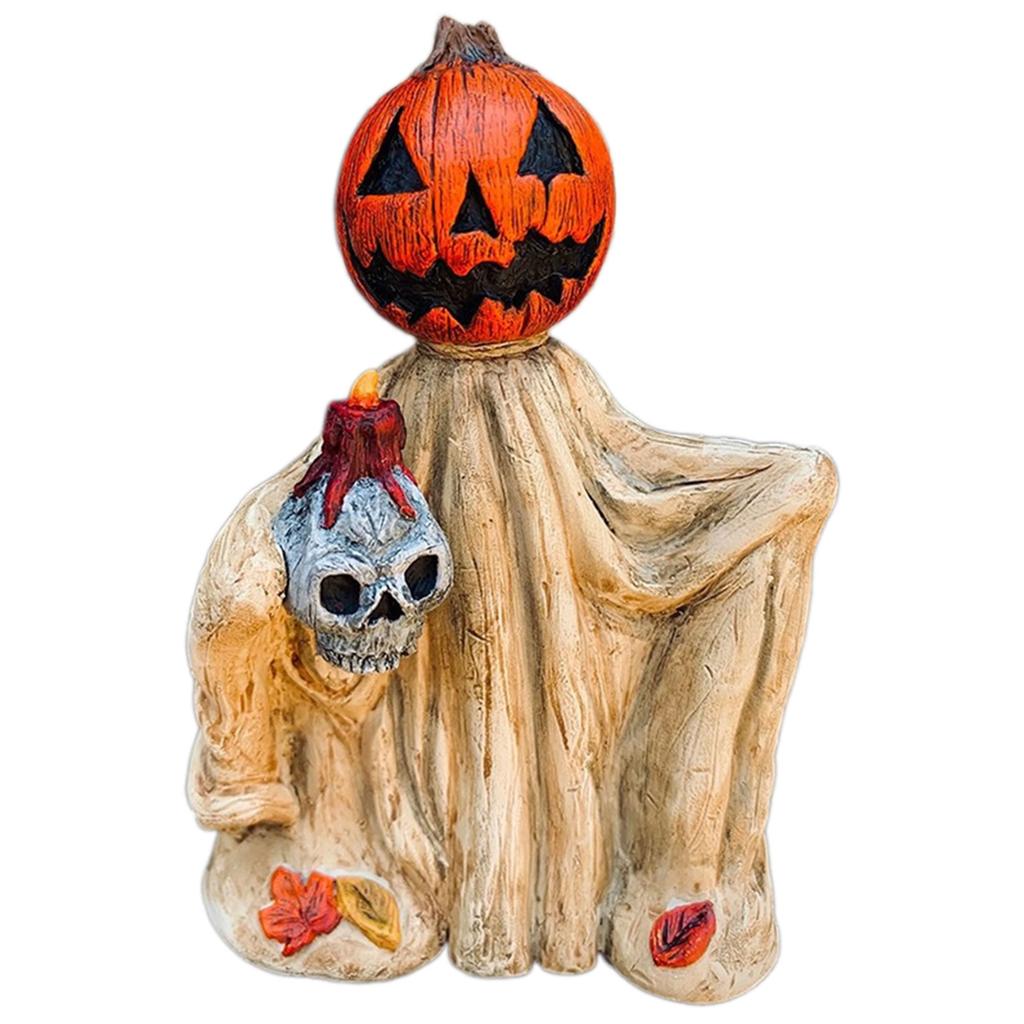 Pumpkins Head-Wizard Decor Home Decoration Miniature Figurine For Halloween Seasonal Present
