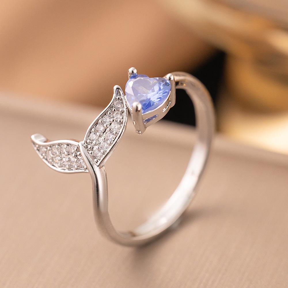 Micro-Inlaid Zircon Fashion Open Ring - Adjustable Luxury Index Finger Jewelry for Women