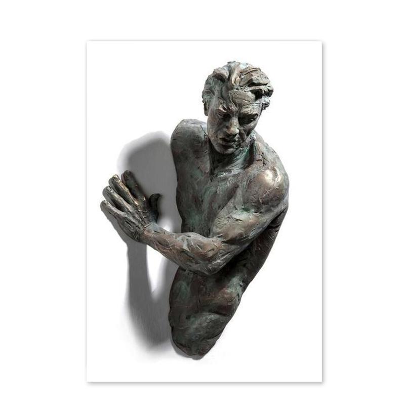 Abstract Statue Figure Canvas Painting Visual 3D Effects Posters Prints Wall Art Picture For Living Room Home Decor Gift Cuadros