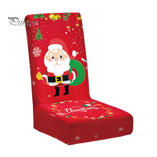 Чехол на рождественский стул пылезащитный с рисунком Санта-Клауса и снеговика эластичная ткань противоскользящее для украшения стула на Новый год D 769₽
