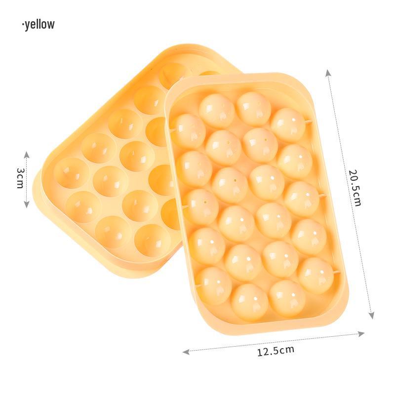 DIY 22-Grid Round Ice Cube Tray with Lid – Easy Release Sphere Mold for Beverages