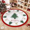 Christmas Circular Carpet Atmosphere Christmas Tree Snow Scenery Printed Mat Living Room Bedroom Decoration Rug Christmas Gift