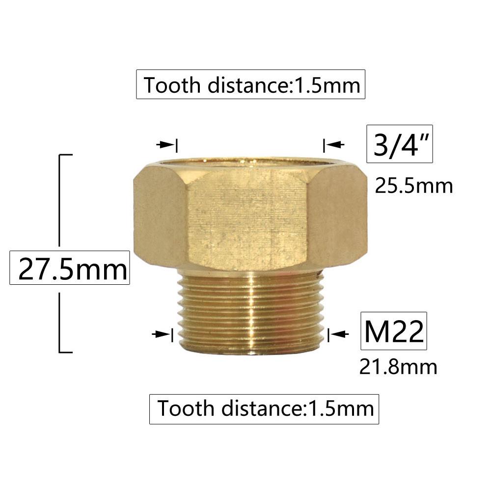 Brass 3/8 1/2 3/4" To M14 M18 M22 Male Female Thread Connector Cleaning Machine Faucet Bathroom Kitchen Copper Fittings