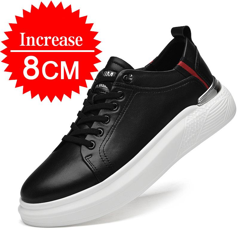Pantofi sport din piele naturală pentru bărbați, pantofi sport cu ridicare, invizibili, respirabili, cu înălțime de 8/10 cm, adidași casual la modă pentru bărbați 2024
