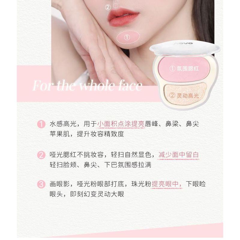 NOVO - Sweet Encounter Highlighter Blush Palette - 3 Types