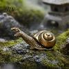 Meditation Desk Accessory Vintage Bronze Snail Sculpture, Metal Animal Statue, Slow Living Tea Table Sculpture Decor for Home Office Table,