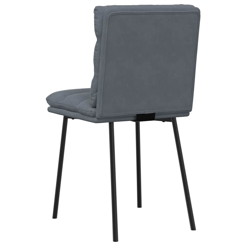Dining Chairs 2 Pcs Dark Gray Velvet