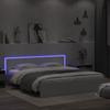 Bed Frame with Headboard and LED Lighting White 200x200 cm