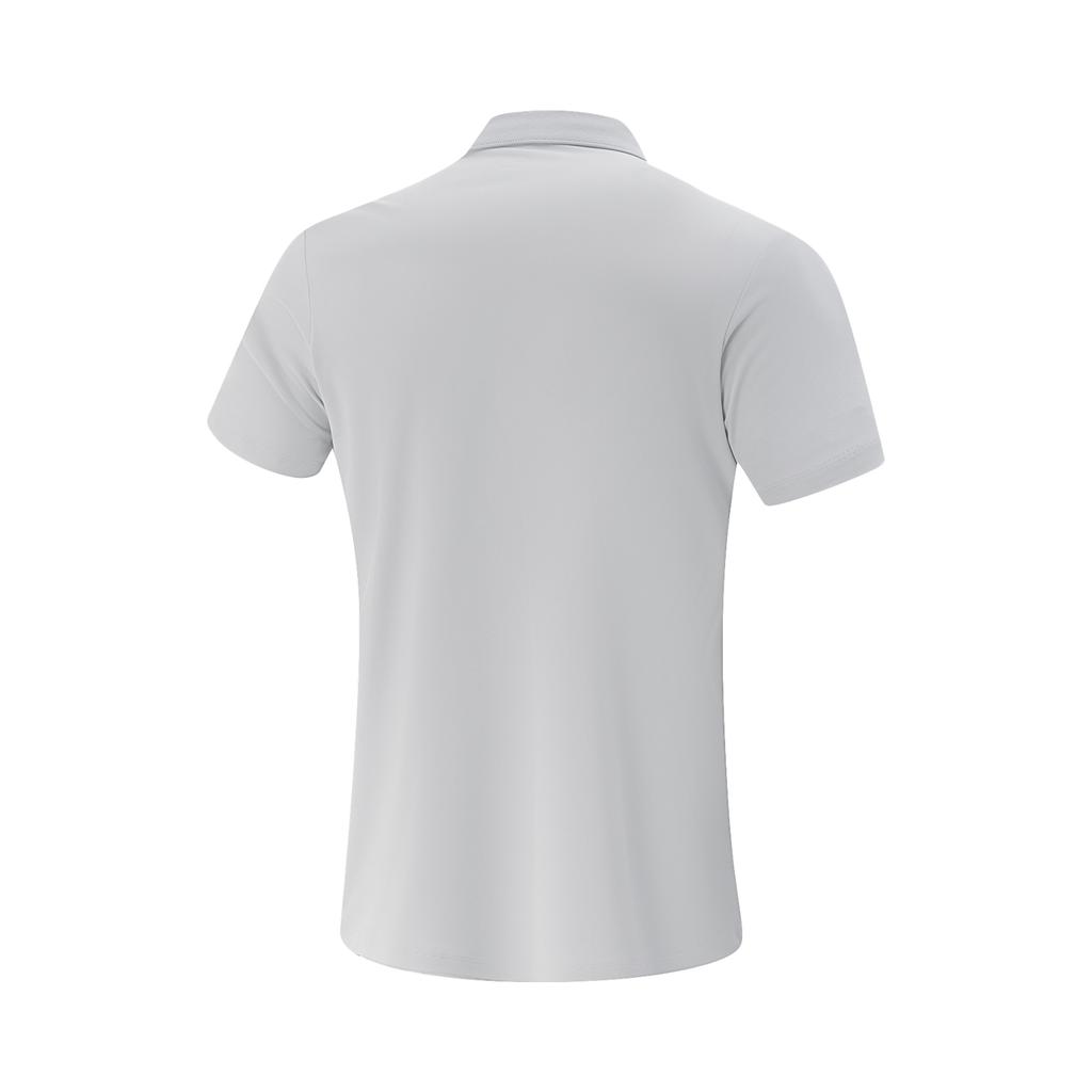 Li-Ning Comfortable Simple Solid Color Quick-Dry Versatile Fashion Short Sleeve Polo Shirt Men Tops Coin-Gray APLV287-7