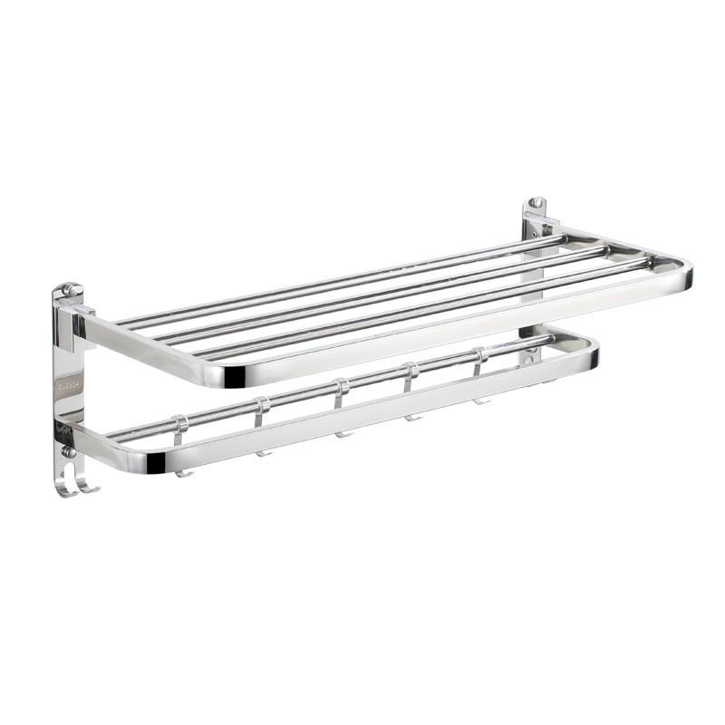 304 Stainless Steel Towel Rack Bathroom Storage Rack Non Punching Foldable Bathroom Towel Storage Rack Bathroom Hardware Pendant