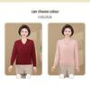 2025 New Style Red Winter Base Layer Top for Middle-Aged Women - Thickened Knitted Sweater