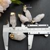 Yasa Jewelry Gold-Plated Natural White Crystal Irregular Pendant Sweater Chain