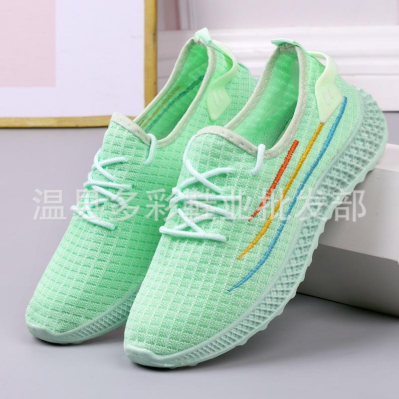 Women's Shoes Spring and Summer 2 New Flying Woven Sports Shoes Fashion Casual Running Mesh Lightweight Women
