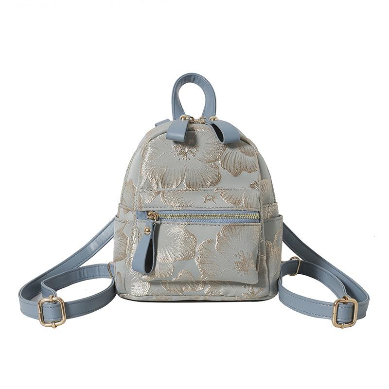 Small Niche Design Chinese Style Embroidered Flower Bag, New Fashionable Backpack for Women's Outdoor Travel, Small Backpack