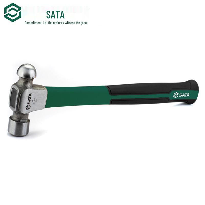 SATA Round Head Hammer with Non-slip Fiberglass Handle, 0.5 lb - Household Striking Tool 92301