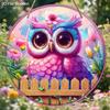 Colorful Wooden Sign with Adorable Owl Pattern Design - Unique Wall Pediments - Ideal for Front Door, Yard, Porch, Room Decor