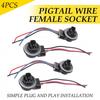 4Pcs Bulb 3157 Socket Brake Front Turn Signal Light Harness Wire Plug Connector