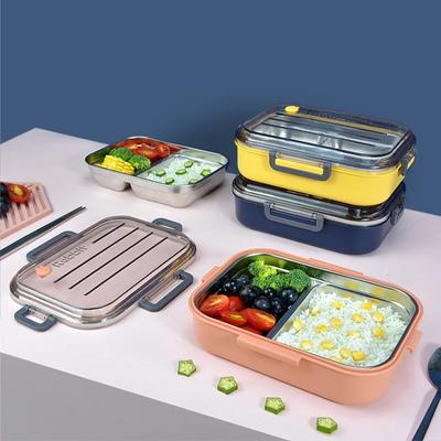 Stainless Steel Insulated Lunch Box Student School Lunch Box Tableware Bento Food Container Storage Breakfast Boxes Plastic Drop
