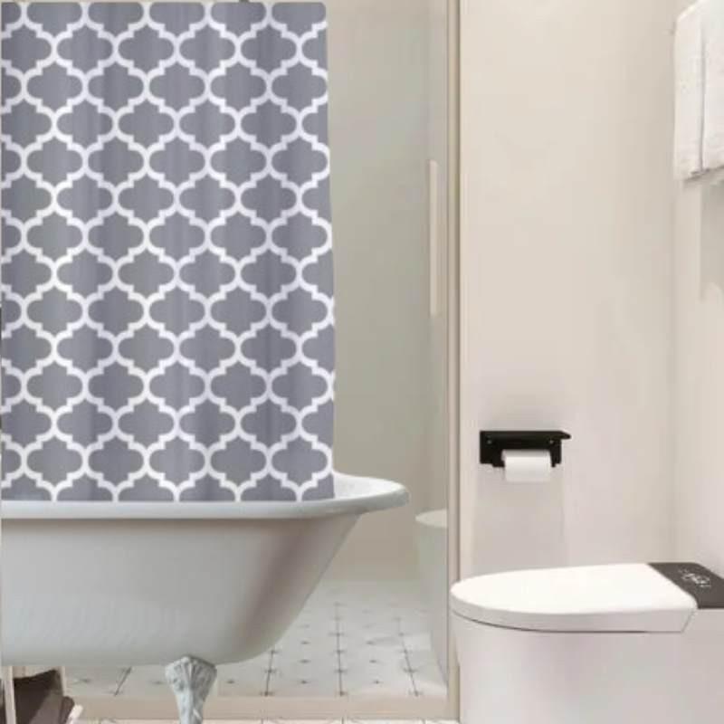 Custom Thick Polyester Waterproof Bathroom Shower Curtain With Digital Printing Nordic Style