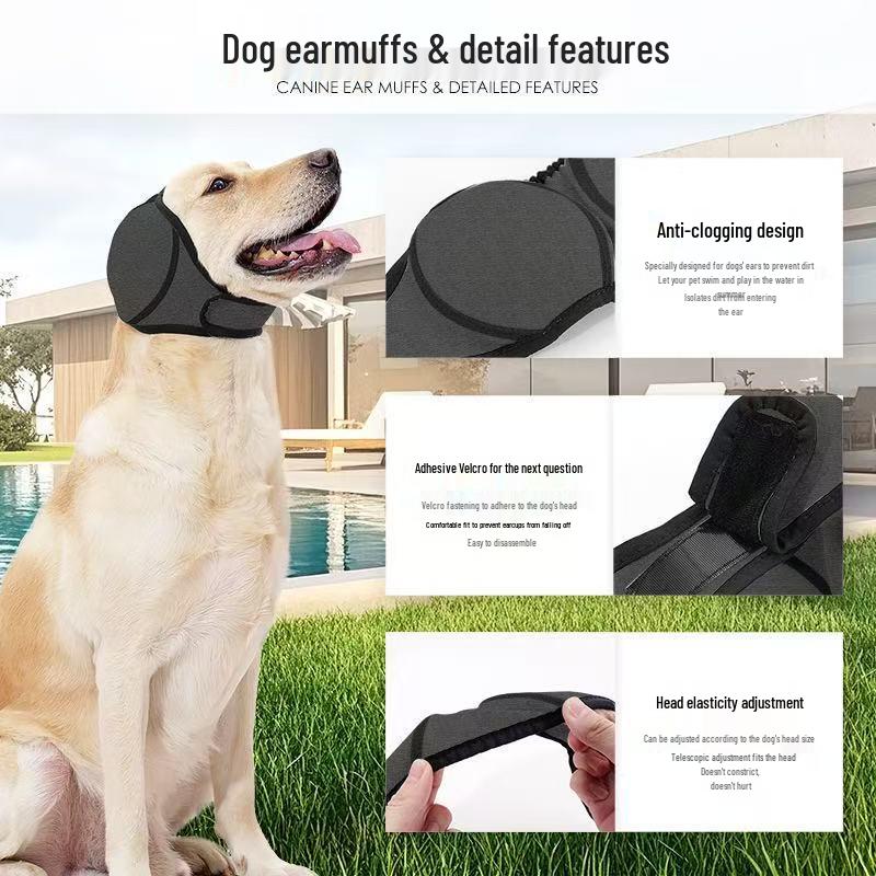 Waterproof Dog Ear Covers: Noise-Reducing, Emotion-Soothing, Anti-Startle Headband for Swimming