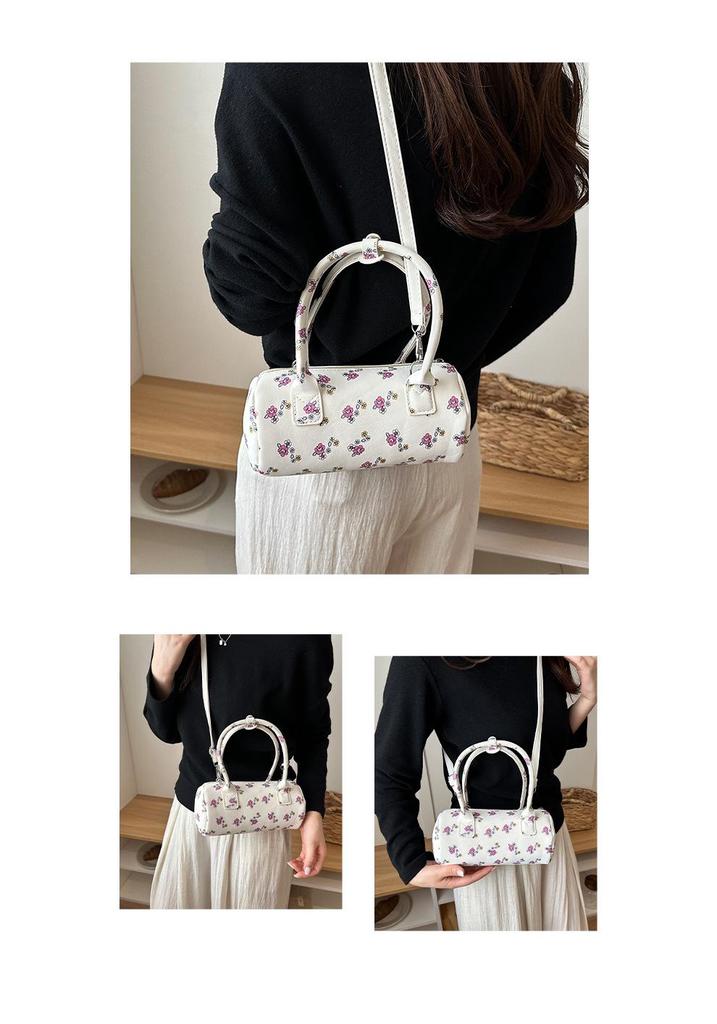 Süße Boston Handtasche und Crossbody mit Blumenprint – Trendige Frühling/Sommer 2026 Mode Kissen-Tasche