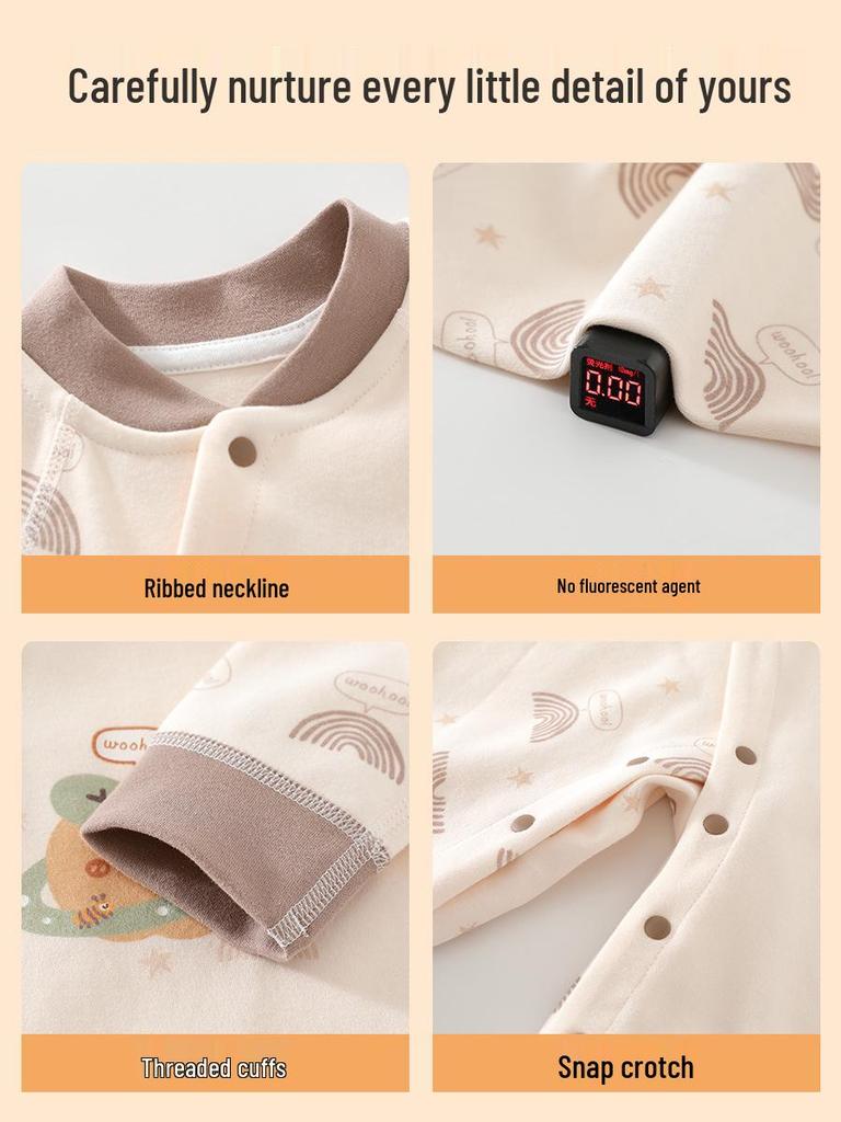 Spring & Autumn Baby Jumpsuit: A-Class Cotton Bodysuit for Newborns - Perfect for Crawling & Pajamas.