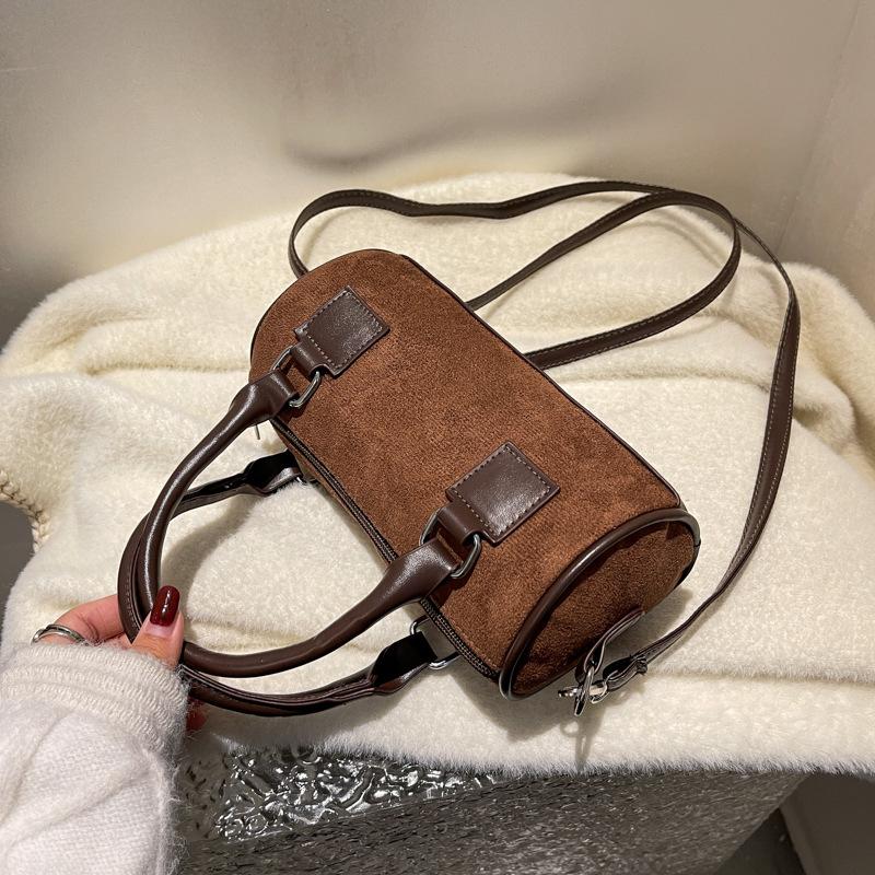 

Женская сумка через плечо, модные сумки через плечо для женщин, матовая цилиндрическая ретро-ручная наклонная сумка, кошелек и сумки one size кофейный