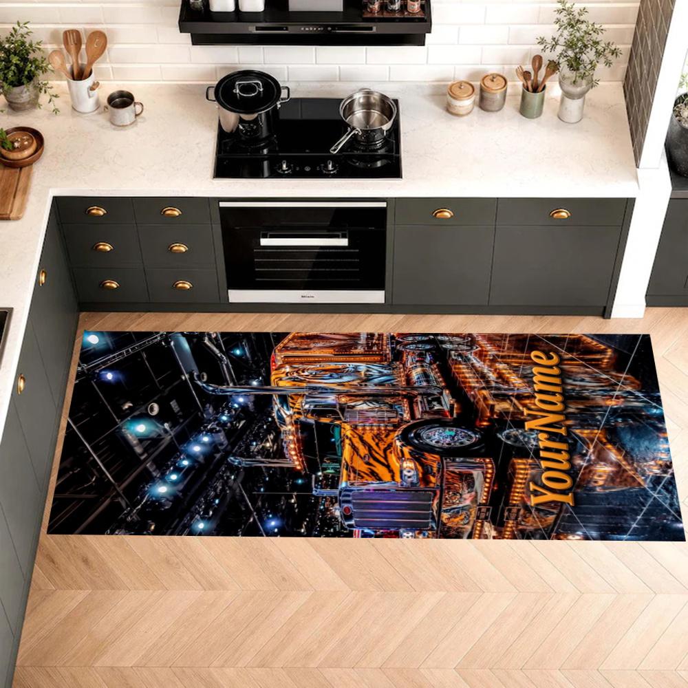 Peterbilt Heavy Trucks Customize Your Name Kitchen Rug Runner Rug Laundry Mat Hallway Entryway The Best Gift Choice