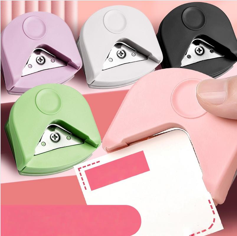 1 st Manuell R4 Rundhörnsstansverktyg med Ergonomiskt Handtag & Säkerhetsspaksmekanism - 4 mm Exakt Stans för Laminerade Kort