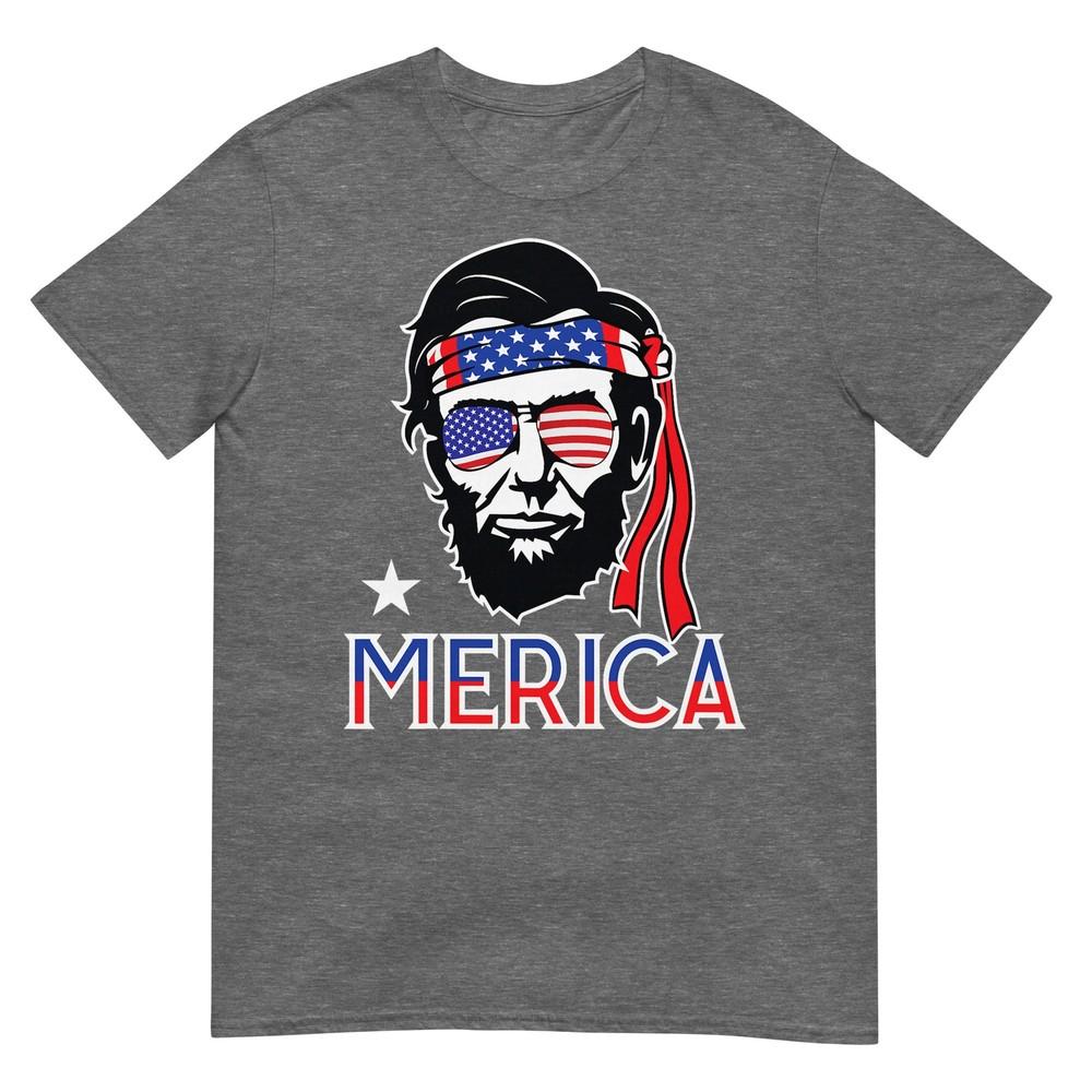 Abraham Lincoln 4th Of July Merica Unisex Unisex American Flag Tshirt