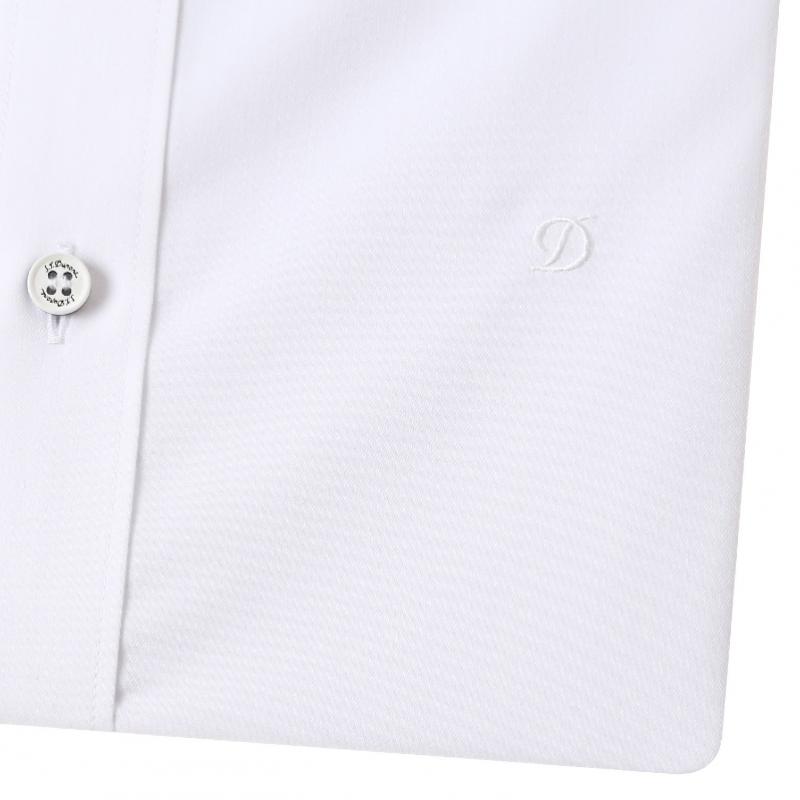S.T. Dupont Long Sleeve Slim Fit Stretch Spandex White Shirt Se5fm22ls922swh 