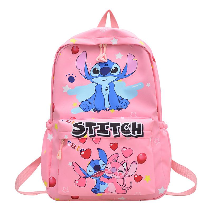 Stitch Cartoon Backpack For Kids With Breathable Nylon And Cloud Cushion Straps