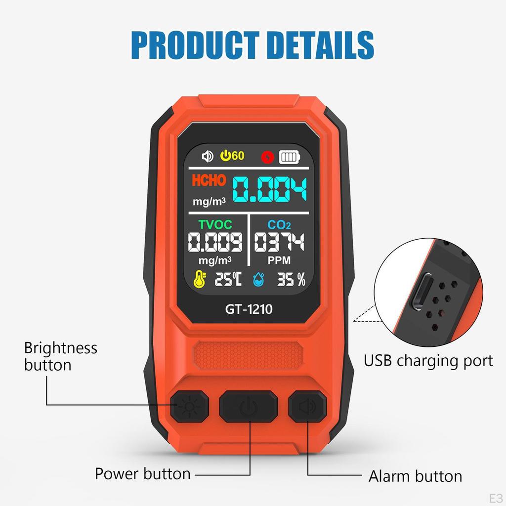 Air Quality Meter Temperature Display High Accurate for Indoor School Office
