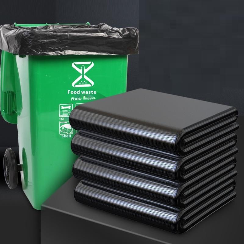 100Pcs 50X60Cm Black Outdoor Disposable Plastic Garbage Bag, Large Capacity And Thickness, Leak-Proof And Durable