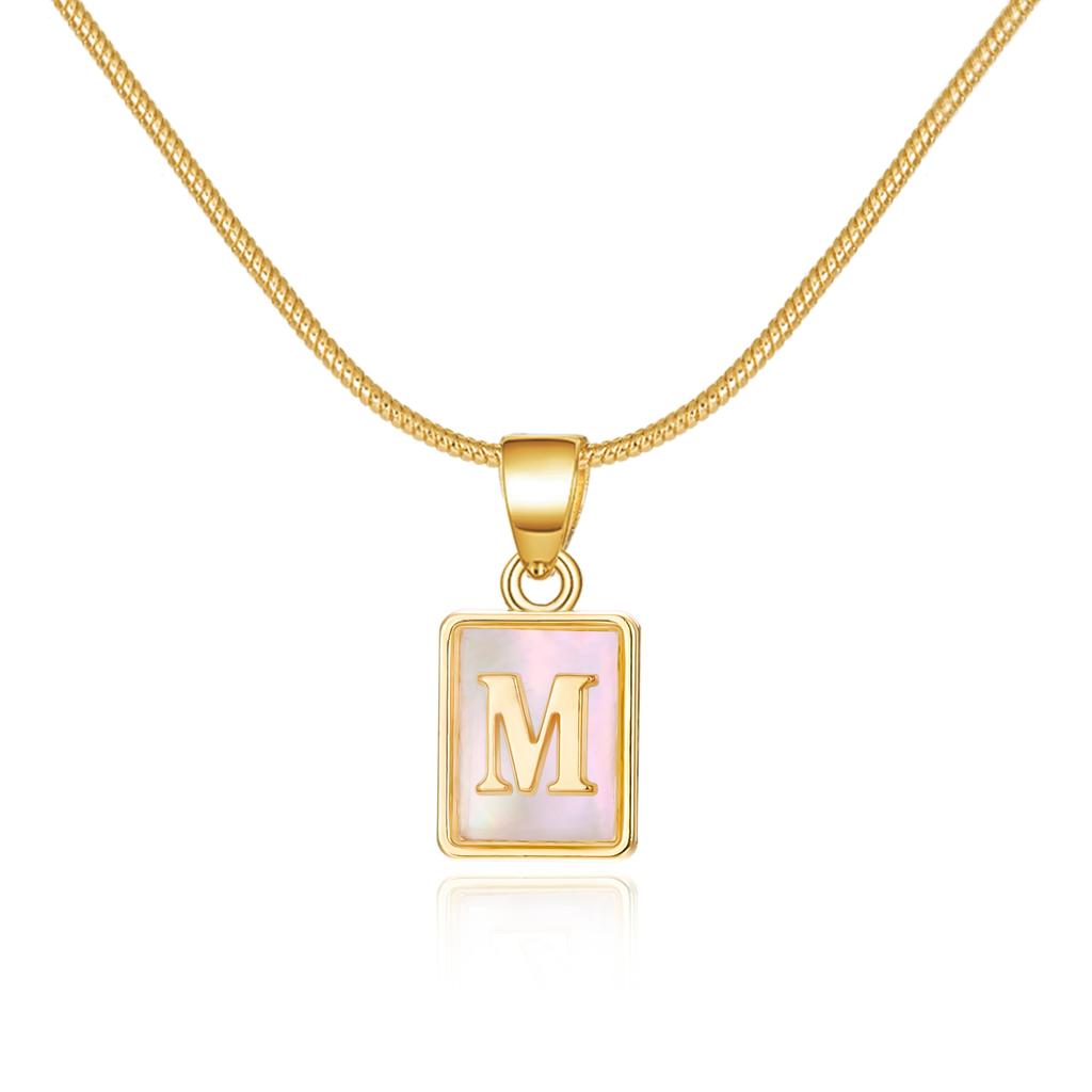 Fashion Shell 26 Letters A-Z Name Alphabet Pendant Necklace For Women Men Gold Color Choker Necklace Couples Birth Gift Jewelry