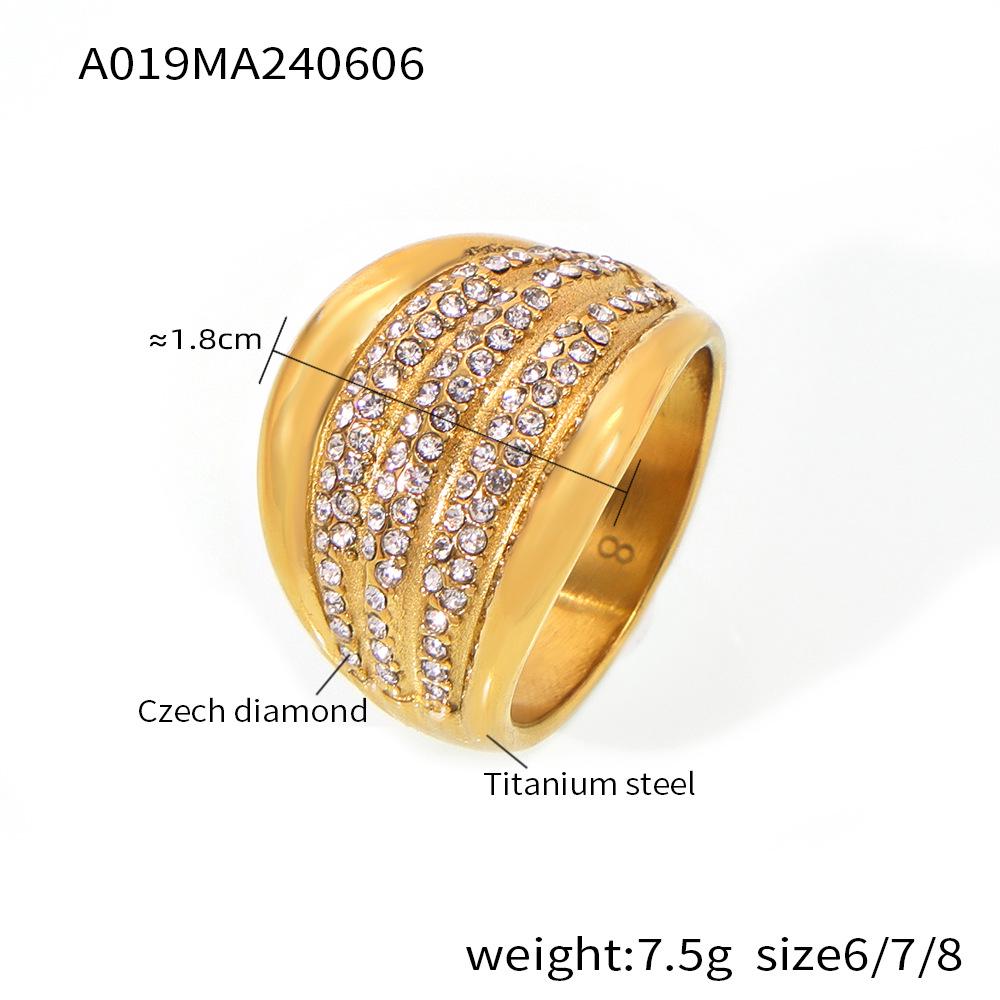 

Элегантное женское французское многослойное кольцо с бриллиантами - Не тускнеющее, Роскошное кольцо, В наличии Size 8