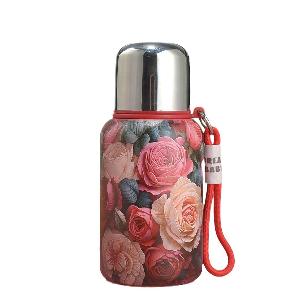 Floral Chinese-Style 316 Stainless Steel Insulated Tea Infuser Cup with Water Separation