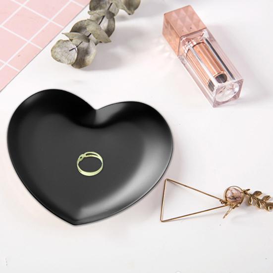 Jewelry Tray Polished Mirror Surface Stainless Steel Heart Shape Ring Necklace Earrings Display Dish Household Supplies